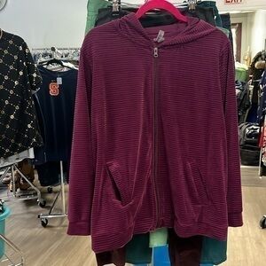 Cascade blue women’s 2X purple Valore striped zip up